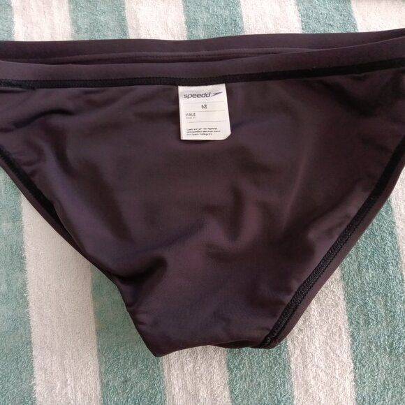 (*) VINTAGE 1 1/2" SPEEDO, DARK NAVY, W/ RED & WHITE SIDES, SIZE 31" (Pre-Owned) - Picture 9 of 10